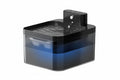 Black and blue pet water fountain on a white background