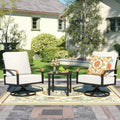 3-Piece Swivel Glider Bistro Set with 6-Inch Cushions CoolNest