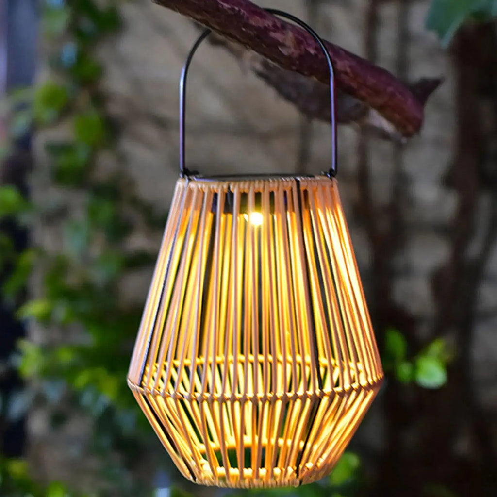 Outdoor Solar Rattan Lantern – Waterproof Hanging Garden Light for Patio & Porch CoolNest