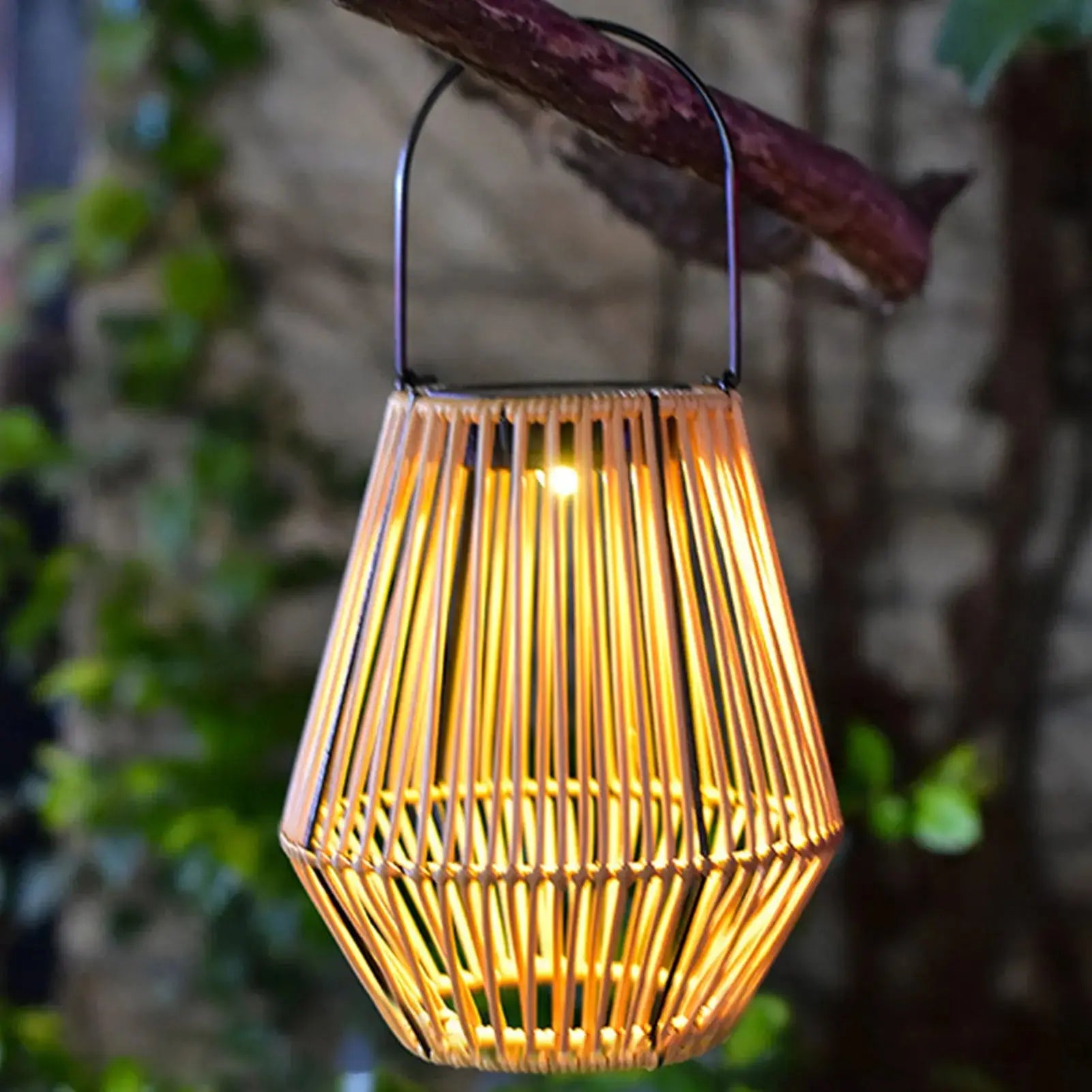 Outdoor Solar Rattan Lantern – Waterproof Hanging Garden Light for Patio & Porch CoolNest