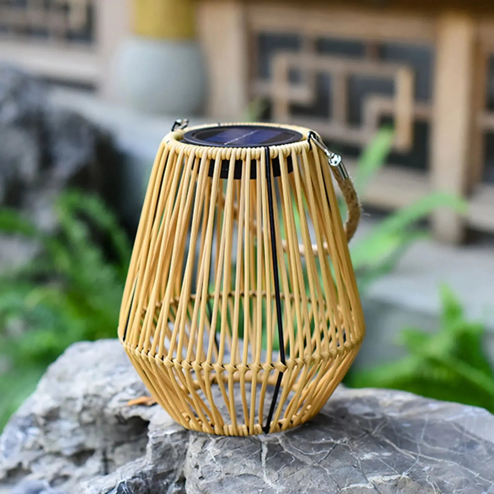 Outdoor Solar Rattan Lantern – Waterproof Hanging Garden Light for Patio & Porch CoolNest